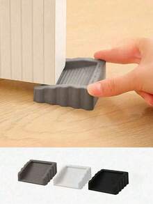 1pc Creative Rubber Wind Stopper, Safety Door Stopper, Wind Proof Device, Anti-Pinch Anti-Collision Safety Door Block, Suitable For All Homes, Perfect Home Decor Item For Home And Office Safety - 1pc-white - 查看 3