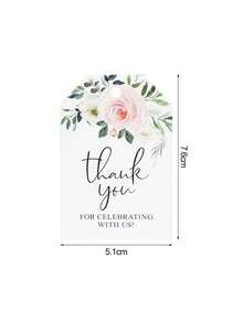 Thank You Tags, 100 PCS Flower Personalized Gift Tags For Wedding, Bridal Showers, Party Gift Wrapping (5 X 7.5cm/1.9 X 2.9in) - View 5
