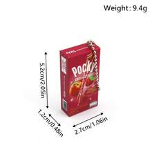 Móc khóa hình hộp bánh quy Pocky, Matcha, dâu tây, sô cô la, đồ chơi thực phẩm sống động như thật. - Nhiều màu - Xem 17