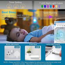 3-In-1 Rechargeable Water Spray Fan, Runs Up To 2.5 Hours On A Single Charge And Features 7 Built-In Lights - (White) - White - View 4