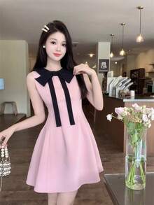Women Short Dresses - Pink - View 4