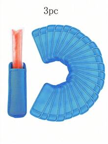 1 cái/3 cái Vỏ bọc kem que tái sử dụng, có thể giặt được, giữ nhiệt, thích hợp cho kem que, kem tươi, sữa chua dạng ống, rất cần thiết cho mùa hè để tránh bị nhỏ giọt. - Nhiều màu - Xem 12