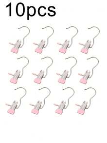 10/30/40pcs Stainless Steel Clothes Clips, Minimalist Stainless Steel Hanging Hooks, Stainless Steel Clips, Back To School Essential, Hooks Drying Clips, Hangers, Indoor, Portable Hanging Clips, Wardrobe Storage Racks, Clothes Rack Decor, Mother's Day Clothing Spring Decor, Holiday Decor - Beige - View 21