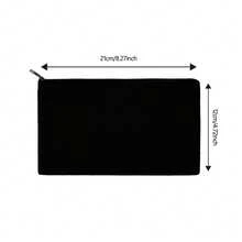 10pcs Zipper Pouches, Multifunctional Blank DIY Craft Bags, Pencil Case, Document Holder For Home, School, Travel - Black - View 5