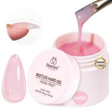 Beetles HEMA-Free Hard Gel For Nails - 9 In 1 Clear & Jelly Nude UV LED Sculpting Gel, Nail Extension & Repair With Flat Brush, High Hardness Manicure For Pros & Women - 1 chiếc thạch hồng không chứa HEMA - Xem 8