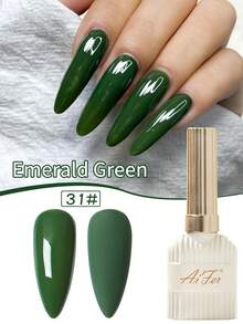 AiFer 15毫升/瓶 40色指甲油凝胶 - 色彩鲜艳持久，适用于女士美甲沙龙和DIY美甲，专业LED光疗固化，防脱落，光泽亮丽，是美甲爱好者的完美礼物 - 綠色 - 查看 2