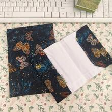 1 pieza Funda de libro de tela con mariposas negras y de colores en tamaño A5/A6, funda de libreta de lino hecha a mano, protector de planificador, para embellecer y proteger libretas y libros - Una pieza - Ver 7