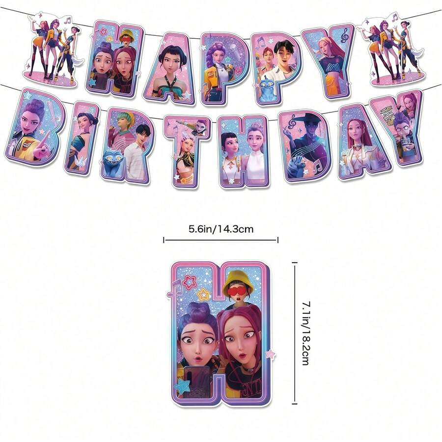 1pc K-POP Team Hunters Fan Meeting Props, Idol Birthday Party Layout Essentials (Random Style) - Multicolor - View 1