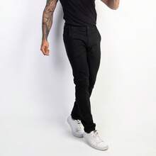 Urban Zone Jeans Men's Slim Fit Casual Twill Pants With Elastane - 黑色 - 查看 8