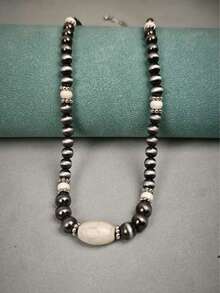 Vintage Turquoise Necklace, Antique Silver Tone Jewelry For Women - Multicolor - View 6
