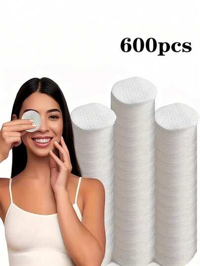 20/450/600片装柔软无刺激一次性卸妆棉，无纺布洁面湿巾，适合所有肤质，高品质卸妆棉，低致敏无绒圆形棉片，美容院、日常使用、旅行的理想之选，方便携带，清洁力强。