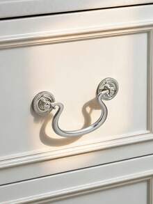 欧式黄铜把手，钛银色橱柜门抽屉把手，法式把手，弧形双孔餐边柜双孔把手 - pvd鎳 - 查看 4