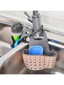 2个/1个可调节肩带水槽挂篮，带硅胶收纳盒、海绵架、水龙头挂篮、厨房收纳袋，适合存放厨房海绵和抹布（颜色随机） - 彩色 - 查看 10