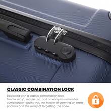YONSLY 4-Piece Wheeled Suitcase Set With 360° Wheels, Combination Lock, Robust Double Zipper, Mesh Pocket, Soft Rubber Handle, 16/20/24/28 Inch Trolley Suitcase, Hard Shell Carry-On Luggage Set (4-Piece Set, S, M, L & XL) - 深藍 - 查看 3