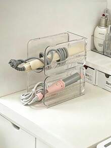 Hộp đựng đồ dùng nhà bếp bằng acrylic trong suốt nguyên khối, thích hợp cho bàn trang điểm trong phòng tắm, có thể đựng máy sấy tóc, máy uốn tóc và các dụng cụ làm đẹp. - Nhiều màu - Xem 4