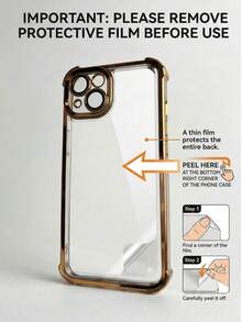 Personligt namnskal till mobilen, kompatibelt med 17 Pro Max och 17 Air, transparent, stötsäkert, elektropläterat linsskydd, akryl- och TPU-ram, ett perfekt julklappsval. - Orange - Visa 7