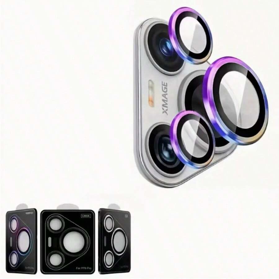 适用于华为 Pura 70/70 Pro/70 Pro+/70 Ultra/80/80 Pro/80 Pro+ 的合金相机镜头保护膜,防眩光夜视超薄鹰眼设计,易于安装,适合户外摄影,时尚相机设计,钢化玻璃保护壳,相机镜头保护套,时尚手机壳,时尚相机配件,防刮保护套,春季礼物 - 彩色 - 查看 1