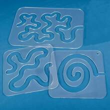 3pcs/Set Acrylic Quilting Template, Free Motion Acrylic Quilting Template Transparent Frame Sewing Ruler Suitable For Home Sewing Machine, Mother's Day, Christmas, Thanksgiving, New Year Gift - Multicolor - View 5