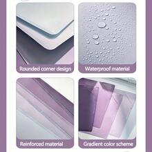 Vibrant Ombre L-Shaped File Folder, Durable Material, Large Capacity For Exam Papers Organization, Suitable For School Supplies, Office And Home - Transparent Plastic File Bag With Label Slot | Essential Back-To-School Tool - Multicolor - View 5