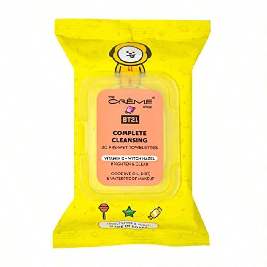 Facial Cleansing Towelettes For Daily Use With Vitamin C And Witch Hazel 20 Pre-Wet Towelettes Lightweight Cotton Material Clear Color Gentle Effective Cleaning No Harsh Chemicals - như hình - Xem 1