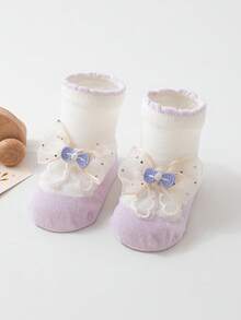 Neue weiche Schleifchen Baby Socken, nicht einengend, atmungsaktiv, geeignet für 0-1 jährige Mädchen, Prinzessinnenstil - Verschiedenfarbig - Übersicht 11