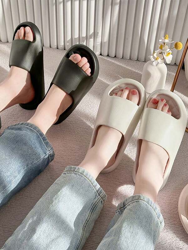 1双男女通用超柔软防滑沙滩拖鞋，适合室内外使用，速干泳池派对居家宿舍拖鞋，夏季防滑EVA沙滩凉鞋，加厚浴室拖鞋，室内居家沙滩防滑速干泳池拖鞋，夏季室内居家女士凉鞋，露趾家居拖鞋，浴室学生宿舍泳池拖鞋