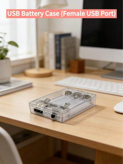 1 pièce Boîte d'alimentation multifonction avec port USB, alimentée par 3 piles AA (non incluses), fournit une tension stable de 4,5 V pour l'électronique DIY, les lampes LED et les petits appareils. Convient pour l'éclairage de la chambre, du dortoir, du bureau et pour le camping en plein air et la décoration quotidienne. Compact et portable, idéal pour l'artisanat et la petite électronique.