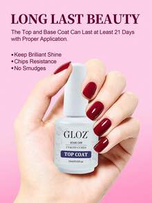 GLOZ Gel Nail Polish Top Coat - No-Wipe Top Coat, High Gloss Long-Lasting Top Gel Suitable For Clear Nail Gel And Acrylic Nails, Suitable For Home DIY And Nail Salon - 無色 - 查看 2