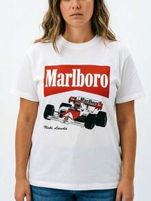 Vintage Märlboro Racing T-Shirt, Merch Graphic Tee, Unisex Tshirt - 白色A - 查看 2