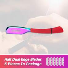 univinlions 6" Rainbow Silver Black Optional Spring Internal Sharp Barber Razor Dual Edge Blade Shaver Beard Face Underarm Body Shaving - Multicolor - View 12