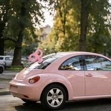 3D Car Wind Up Key Cute Clockwork Decoration For Back Of Car Roof EVA Wind Up Key Fit For All Vehicles WallandWindowandDoor Decoration Pink Leopard - Pink Leopard - View 6