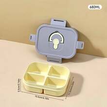 2/3 Compartment Portable Square Plastic Lunch Box With Handle, Microwave Heatable, Sealed Leak-Proof Fruit Salad Food Container, Reusable Large Capacity Divided Bento Box, Suitable For Student And Adult Use In School, Office, Outdoor Camping, Picnic, Travel,Back To School - Multicolor - View 29