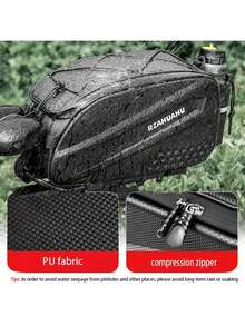 Waterproof Bicycle Rear Bag Hard Shell EVA Cycling Trunk, Large Capacity Bike Saddle Bag With Bottle Holder & Reflective Trim, Shoulder Strap For MTB Road Bicycle Commuter Travel - Multicolor - View 10