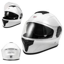 Casco Motocicleta Integral Con Visera Doble Certificado Dot - Blanco - Ver 7