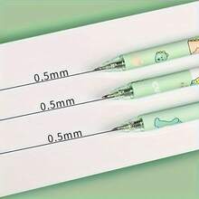 6支/套 高美抹茶绿压纹可爱恐龙中性笔 0.5mm子弹头黑色碳素学生问号笔 - 套裝 - 查看 6