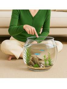 1-Piece Living Room Desktop Fish Tank, New Style Imitation Glass One-Piece Molded Fish Tank, Turtle Tank, Desktop Goldfish Tank, And Harmless, Shatterproof And Unbreakable Fish Tank - View 9