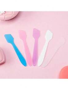 10 piezas de espátulas para mascarillas faciales y crema de ojos de material PP, cucharas para cuidado de la piel y cosméticos (color aleatorio) - Multicolor - Ver 4