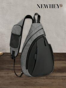 Large Men's Bag, Crossbody Waterproof Backpack Chest Bag Men's Crossbody Bag - Grey - View 8