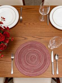 1/4/6pcs Bohemian Woven Round Placemats, Solid Color Woven Lace Tablemats, Non-Slip Pads, Home Kitchen Decor, Bowl Coasters, Suitable For Holiday Party, Birthday, Wedding, Home Decor (Multiple Colors Available) - Multicolor - View 7