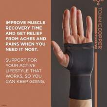 Tommie Copper Wrist Compression Sleeve L/XL Black 15-20 MmHg 4D Stretch And Non-Slip Fit For Targeted Support Patented Copper Znergy Fabric Anti-Odor Benefits Breathable Design - 大號/特大號 - 查看 4