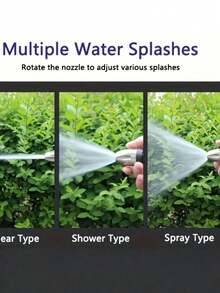 1支蓝黑色ABS合金长杆高压水枪，喷雾可调，多功能，适用于车辆清洗和庭院清洁 - 查看 8