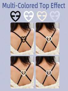 12 件套心形文胸肩带夹，隐形防滑文胸扣，身体护理，隐形文胸肩带固定器，隐形防滑缝线，旅行、运动、夏季外穿及腰带降温、海滩、旅行时保护身体。 - 均碼 - 查看 5