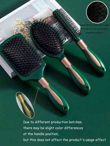 四件套 - 1 把方形气垫梳 + 1 把圆形气垫梳 + 1 把卷发梳，1 把造型梳，发刷，卷发梳，气垫梳，尖尾梳，按摩梳，解结梳，按摩工具，染发梳，头部按摩器，轻松梳开缠结，塑料美发工具，吹干和拉直，椭圆形气垫梳，适用于浓密/卷曲/细软/长/短发，干/湿发均可使用，男女通用，气垫防静电梳，塑料按摩防静电发刷，实用护理，SPA，家用头部按摩器，发刷 - 彩色 - 查看 18