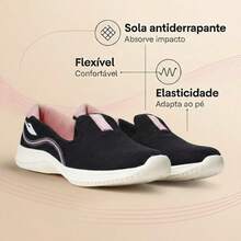 Women's Orthopedic Ultra Comfort Slip-On - Lightweight Casual Sneakers - 黑色/粉紅色 350 - 查看 3