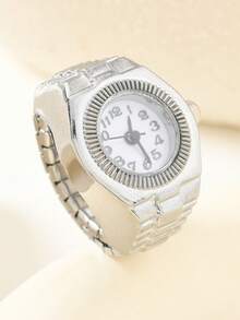 1pc Small Silver Round Fingers Watch Rings Jewelry For Women Multiple Styles And Arbitrary Combinations Of Emotional Rings - Silver Small Round Style - View 5