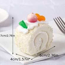 1 pieza Pastel de crema de fruta simulado de PU multicolor, modelo de pastel de crema simulado de estilo dulce, adecuado para decoración de tienda de postres, escaparate, accesorios de fotografía, artesanía de pastel simulado súper lindo hecho a mano para exhibición - A - Ver 18