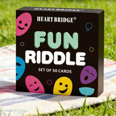 HEART BRIDGE Fun Riddle Challenge Card Game – Tabletop Puzzle Cards With 50 Classic & Innovative Riddles, Humorous & Thought‑Provoking Topics To Promote Interaction, Laughter & Thinking Combined. Perfect As Valentine's/Halloween/Christmas Gift For Casual Fun, Family Parties & Icebreaker Activities.