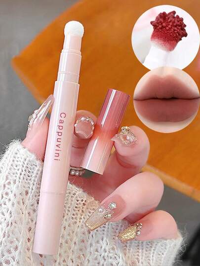 Brillo de labios mate de terciopelo - Lápiz labial líquido de tono de baja saturación con aplicador de esponja, aplicación suave, adecuado para maquillaje diario y de fiesta, ideal para regalos de cumpleaños, San Valentín, fiesta de carnaval, mejor regalo