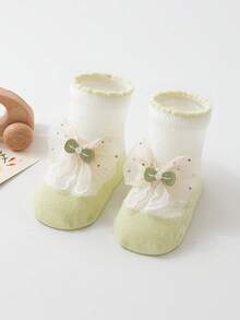 Neue weiche Schleifchen Baby Socken, nicht einengend, atmungsaktiv, geeignet für 0-1 jährige Mädchen, Prinzessinnenstil - Verschiedenfarbig - Übersicht 12