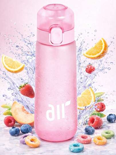 1个带吸管的渐变色水瓶，适合户外运动，防漏设计，适用于健身房、跑步、运动等场合。